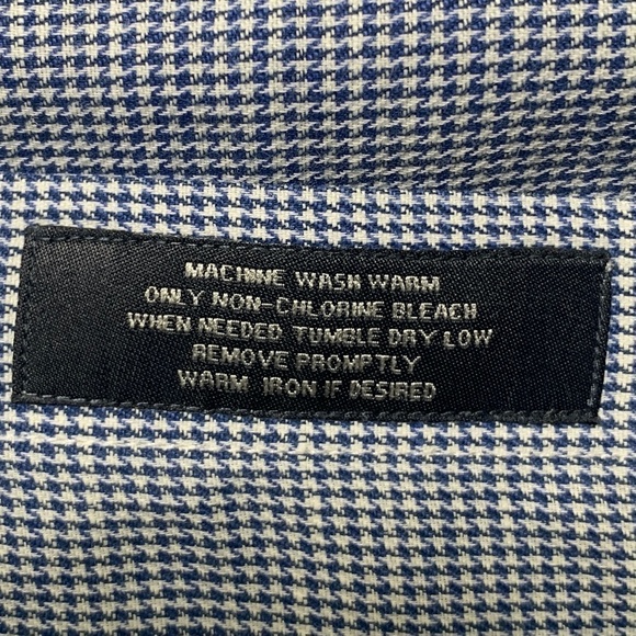 Hart Schaffner Marx Button Down Non Iron Linen Blend Shirt Mens 17 1/2 35 #51C - Picture 10 of 12